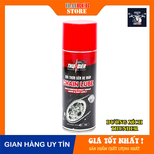 Combo 2 chai xịt rửa dưỡng bảo vệ xích cho xe máy, xịt rửa mc40 dưỡng xích thunder tặng chải vệ sinh nhông xích 3d