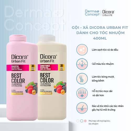 Dầu Gội Xả Dicora Urban Fit chiết xuất tinh dầu Argan dành cho tóc nhuộm - 400ml [NHẬP KHẨU CHÍNH HÃNG 100%]