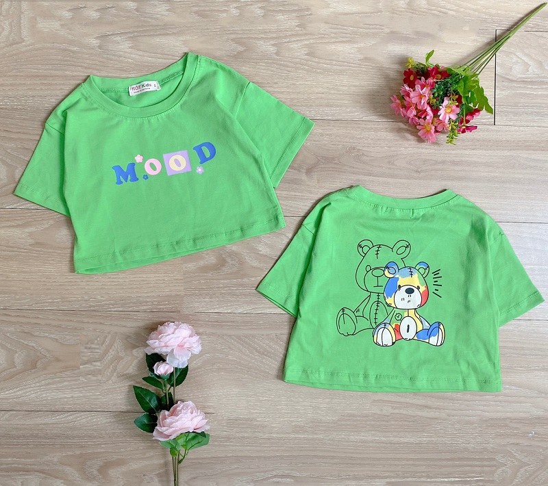 [HCM]Crop Top Ngắn Tay Cho bé gái áo Hiphop Tay Ngắn Cá Tính AA009