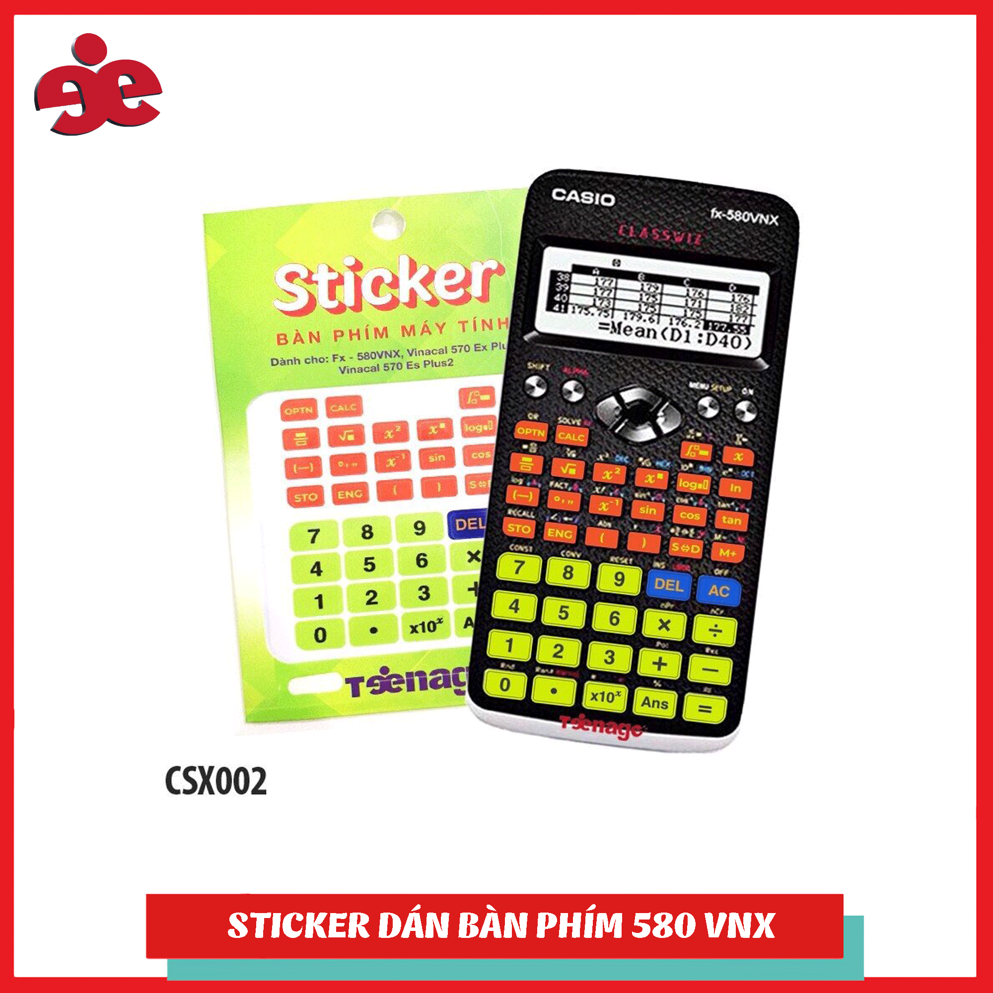 STICKER DÁN PHÍM MÁY TÍNH CASIO FX 580VNX