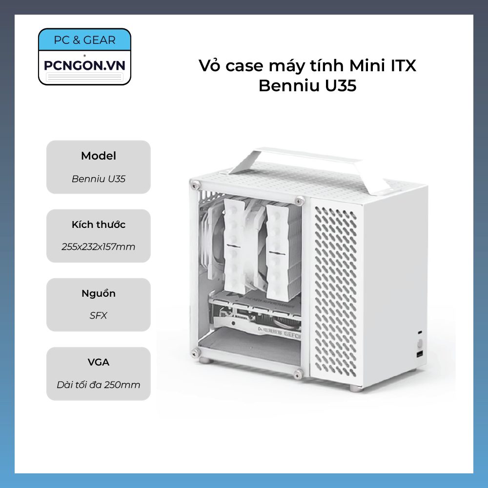 Vỏ case máy tính mini itx benniu u35