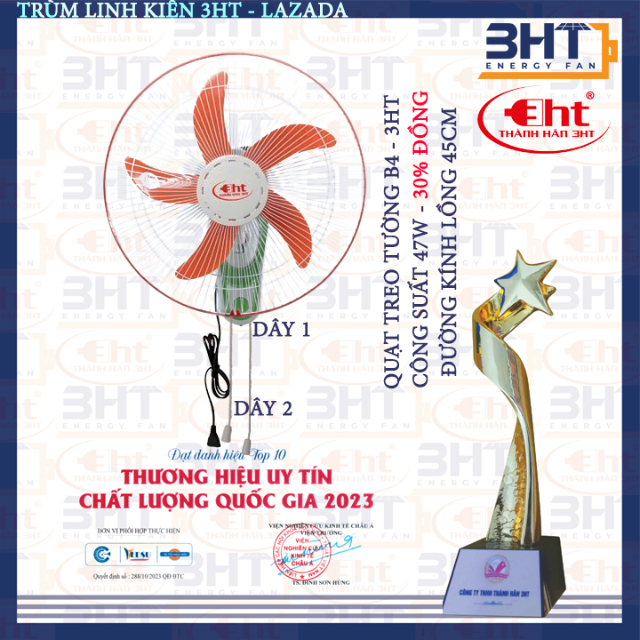 Quạt treo tường B4 - 47W - 220V - 3HT