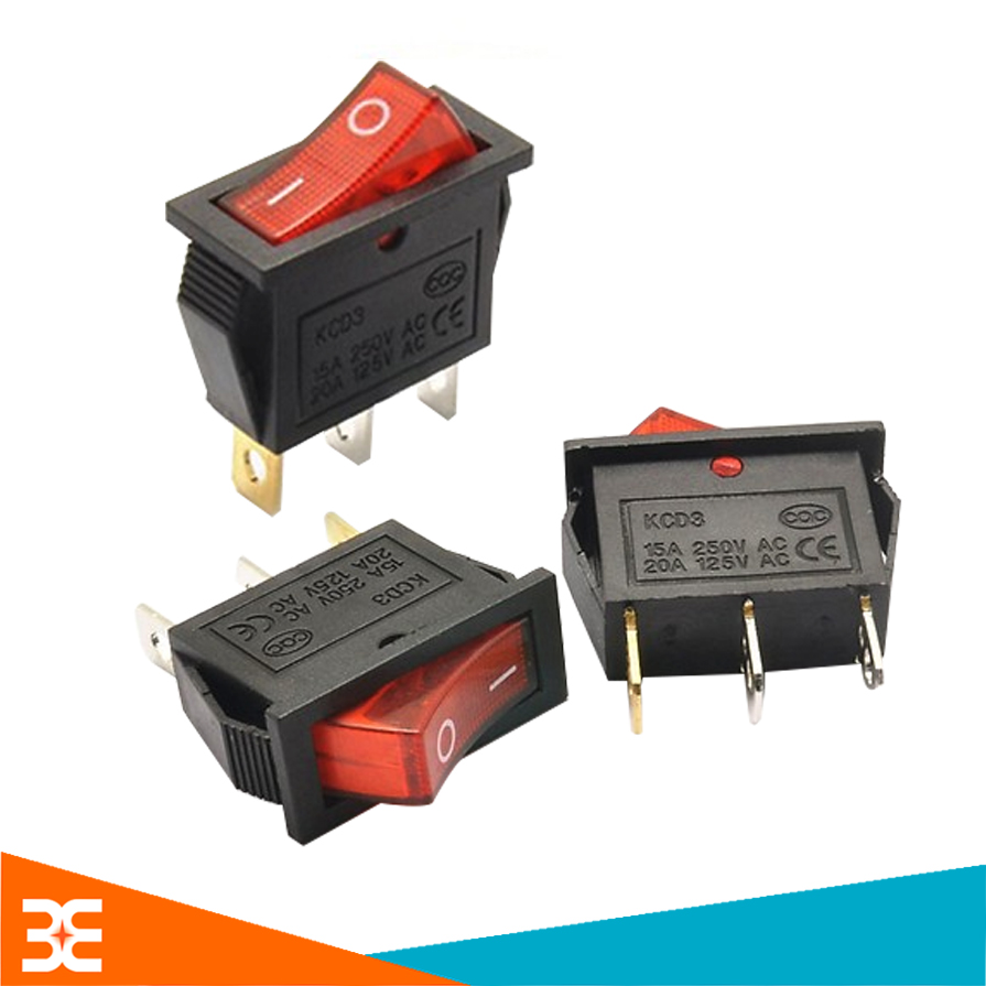 Bộ 5 công tắc cho ổ điện KCD3-101 16A/250V ( Có đèn )