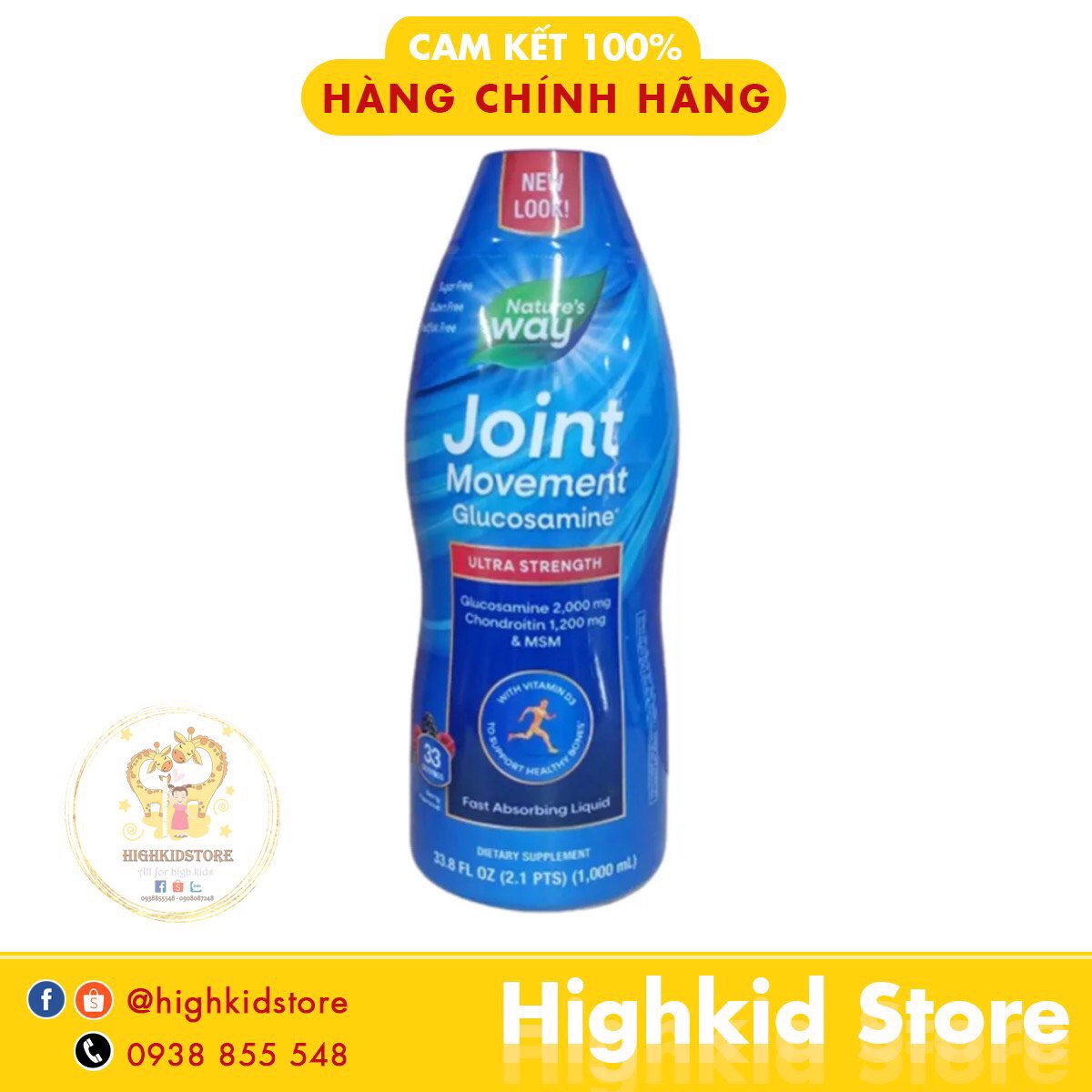 Nước uống bổ xương khớp Glucosamine dạng nước Wellesse Joint Movement 1000ml của Mỹ