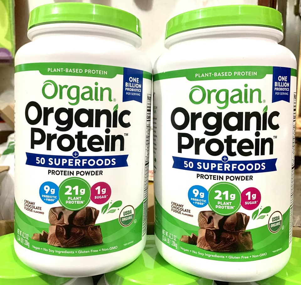 Orgain Organic Protein with Probiotics Plant Based Protein Powder, Creamy Chocolate Fudge 1.2kg