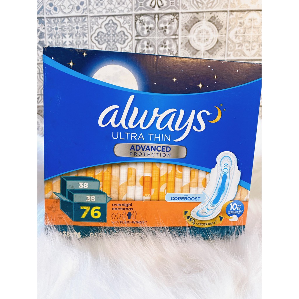 Băng Vệ Sinh Ban Đêm Always Ultra Thin 10Hrs Overnight