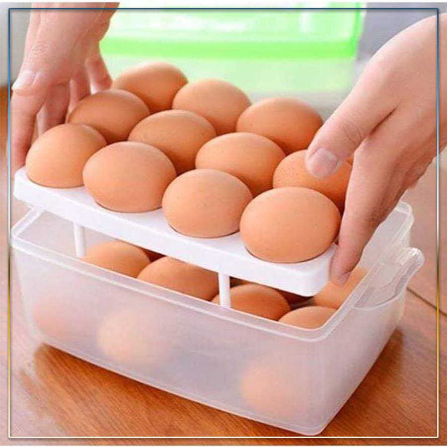 2-tier egg box 24 eggs - Egg tray with lid