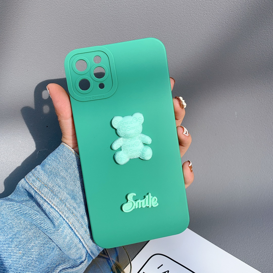Ốp Lưng Basic Camera Nổi - Mẫu Gấu Smile Nổi