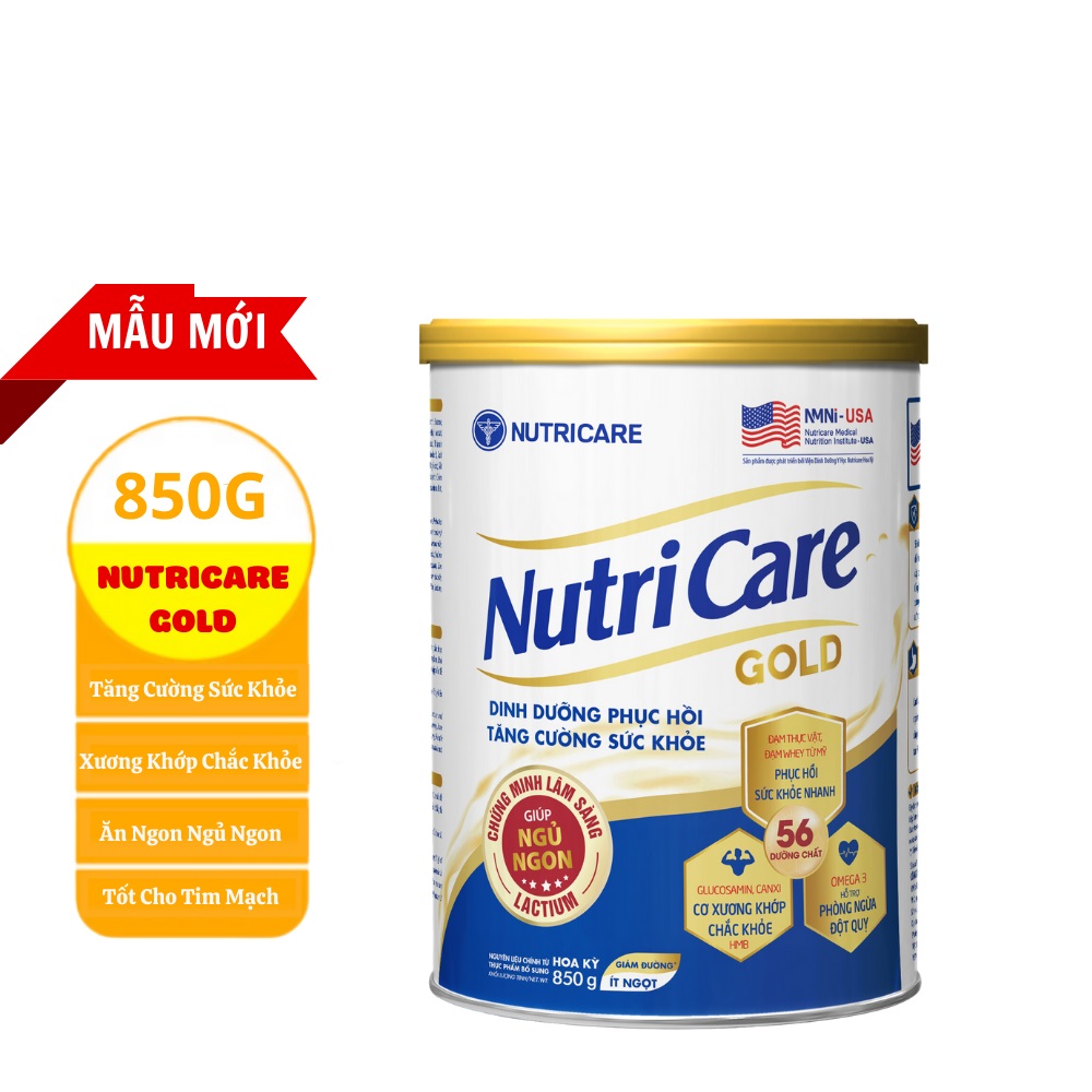 Sữa Bột Nutricare GOLD Giúp Ngủ Ngon Tiêu Hoá Khoẻ Tăng Cường Chức Năng Cơ Xương Khớp 850g