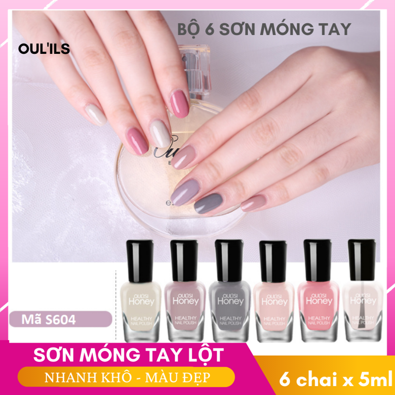 Sơn móng tay lột Honey (Bộ 6 chai x 5ml) Healthy nail polish Oulisi nhiều- SMT006 giá rẻ