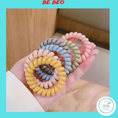 Sét 3 Dây Cột Tóc Lò Xo Nhiều Màu Dễ Thương