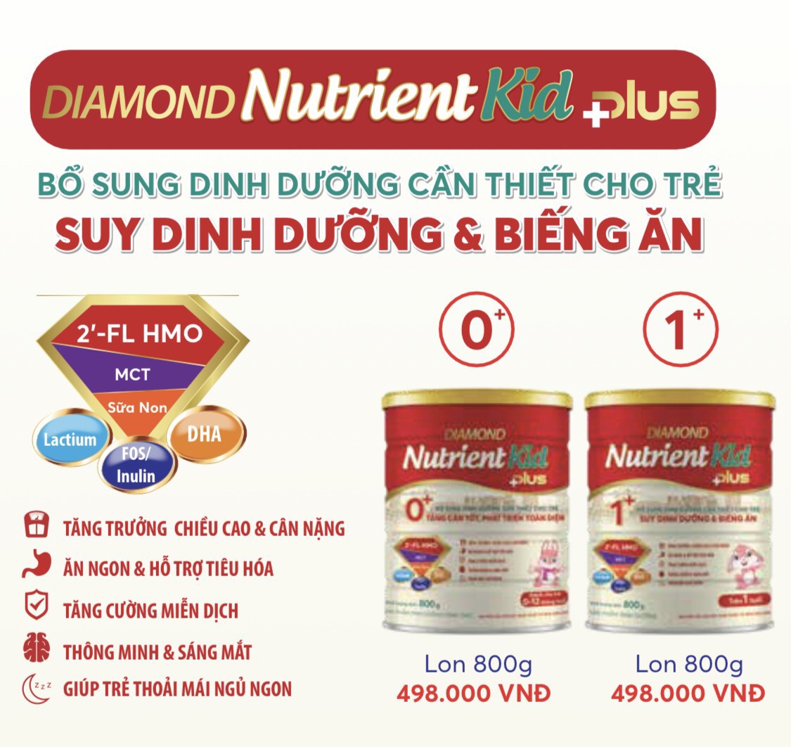 Sữa bột Diamond Nutrient Kid Plus 0+ cho bé 0-12 tháng