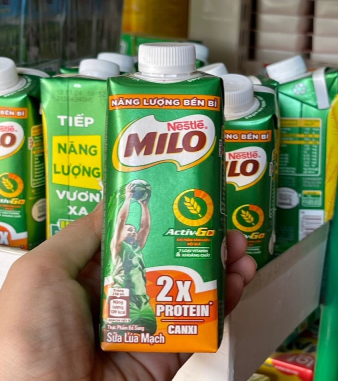 Sữa Milo nắp vặn lúa mạch có đường Nestlé 210ml- DATE mới