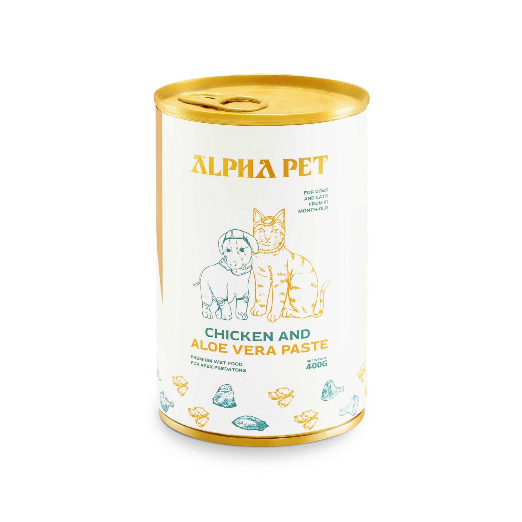 Pate ALPHA PET lon 400g 8 vị cho chó & mèo