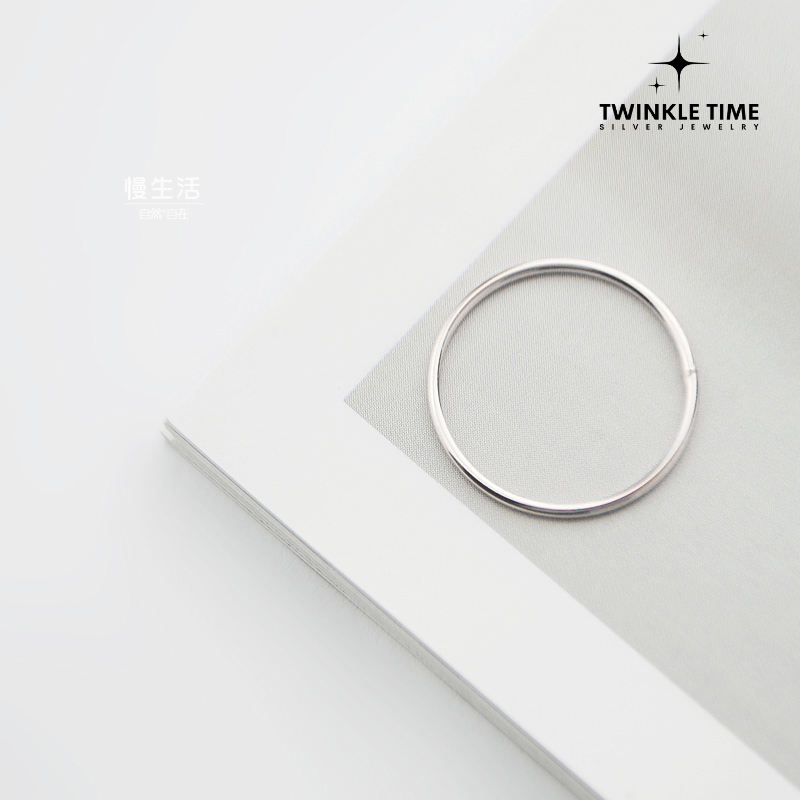 Nhẫn bạc TWINKLE TIME cao cấp tròn trơn basic cá tính, đơn giản, tinh tế TT022