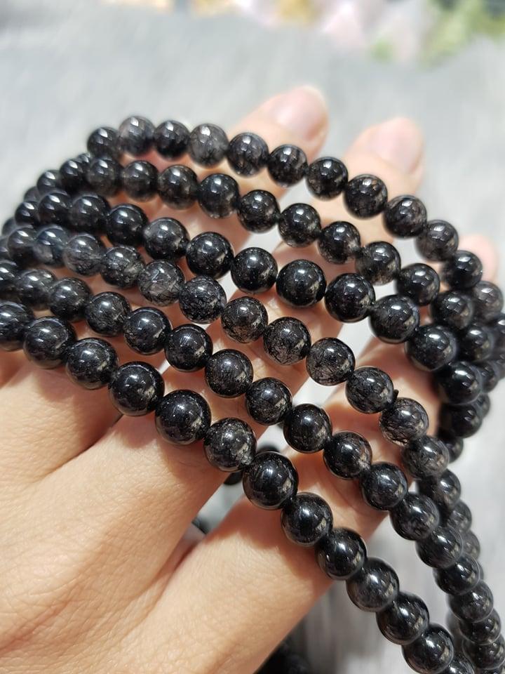 Vòng Đá Thạch Anh Tóc Đen 6 Li Đeo Tay, Tràng Cổ