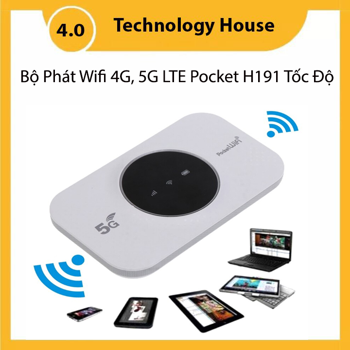 Cục Phát WiFi Di Động 4G, 5G LTE Pocket H191 Cao Cấp, Xem Phim, Lướt Web