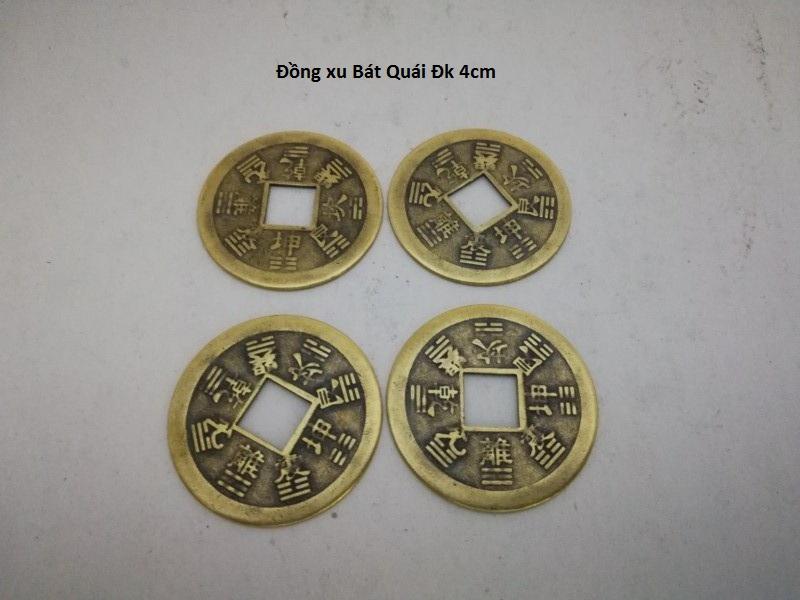 Combo 4 đồng xu càn khôn bát quái bằng đồng