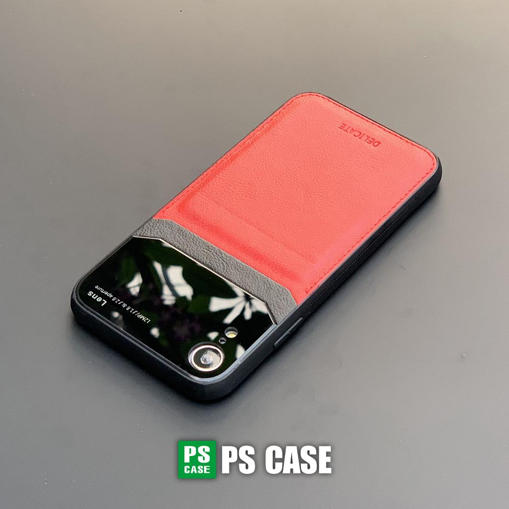Ốp lưng da kính cao cấp dành cho iPhone XR - Màu đỏ - PS Case Phân Phối