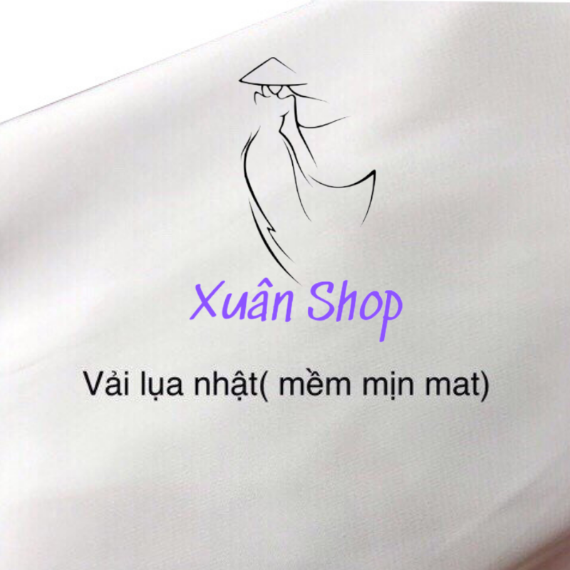 Áo dài trắng Sứ học sinh cổ Vuông 02 tà LỤA NHẬT/ áo dài nữ sinh / áo dài học sinh cấp 3 / áo dài truyền thống