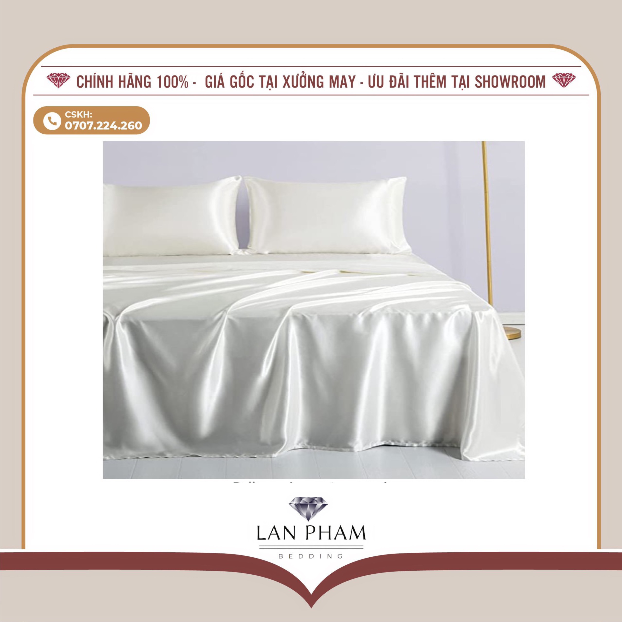 LỰA MÀU THEO PHÂN LOẠI Bộ Chăn Ga gối 5 món Phi Lụa LANBEDING hàng loại 1 cao cấp, mềm mịn