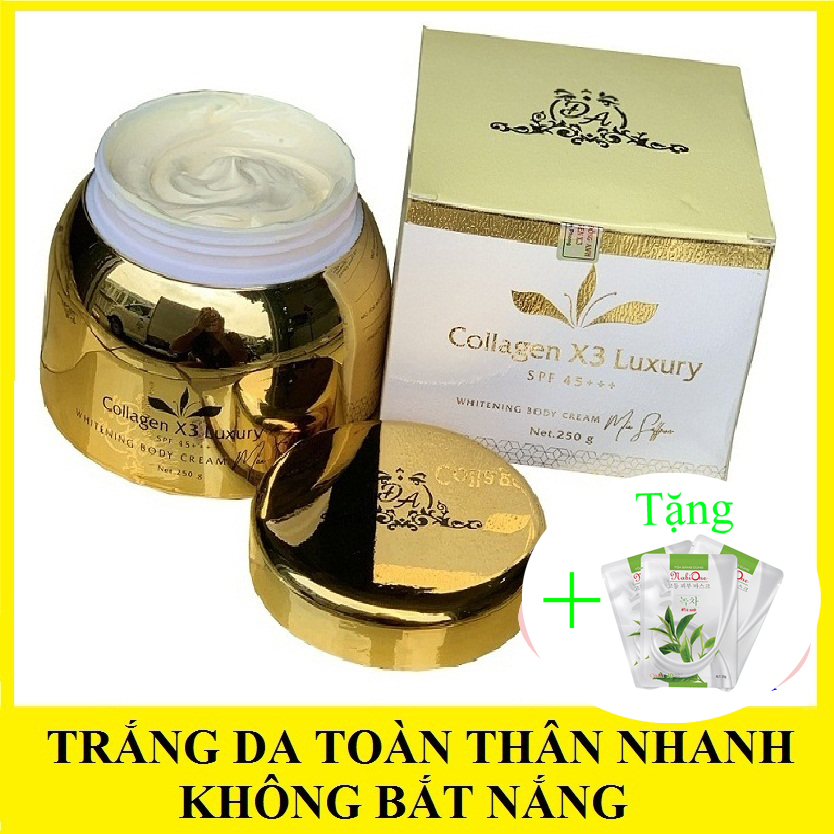 [HCM]Kem body collagen x3 đông anh màu vàng làm trắng da toàn thân nhanh không bắt nắng 250g