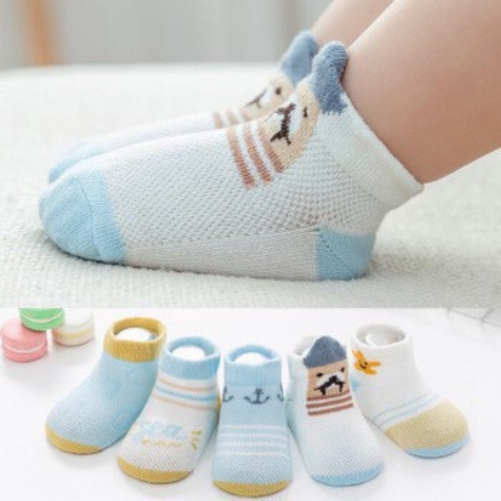 Set 5 đôi tất lưới cổ ngắn kid sock cho bé