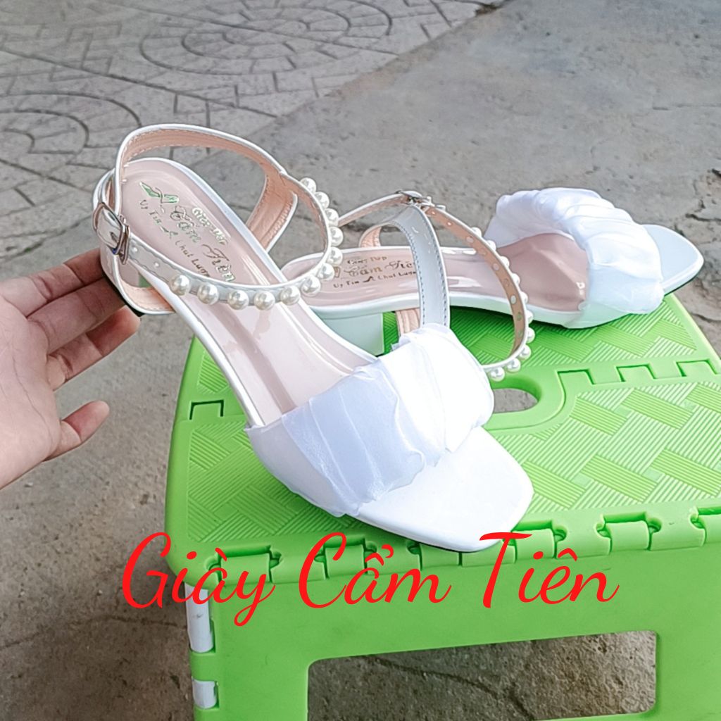 Giày sandal nữ ( big size) CẨM TIÊN gót  3cm,5cm,7cm  (ảnh thật )