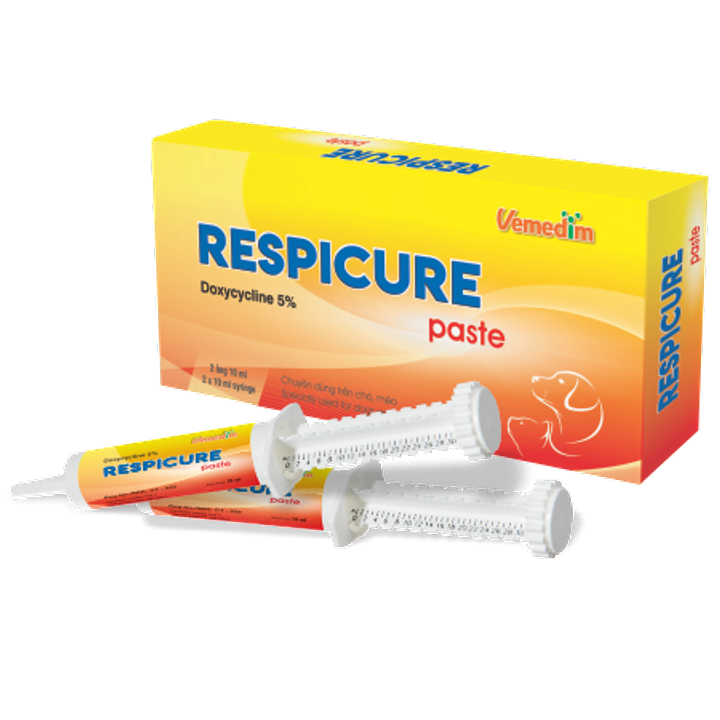 Gel dùng cho chó mèo bị hô hấp, tiêu hóa Respicure Paste Vemedim, 1 ống 10ml / 1 hộp