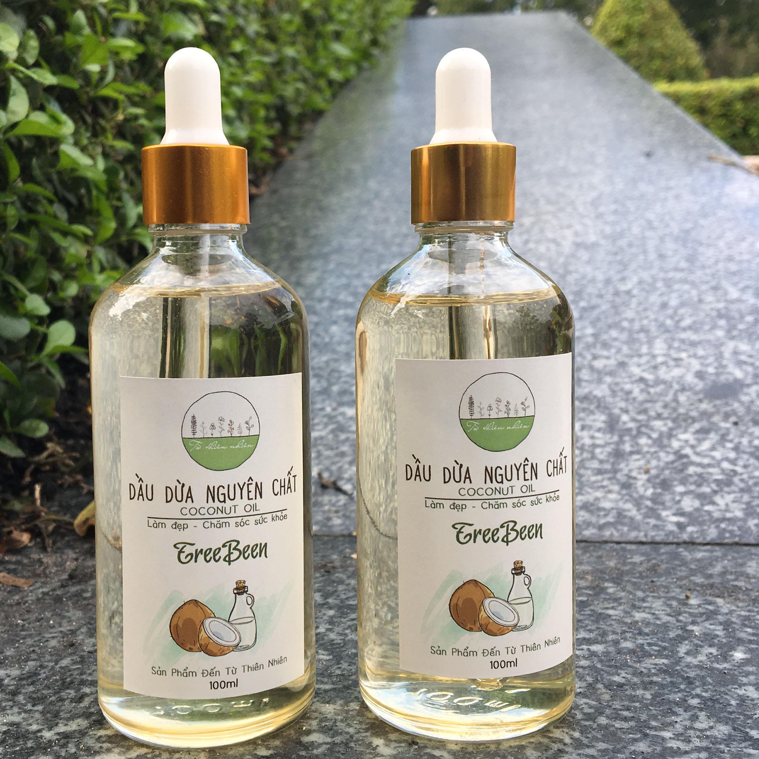 [HCM]2 chai Dầu dừa nguyên chất (nhà làm) TreeBeen 200ml (100ml +100ml) Tuthiennhien