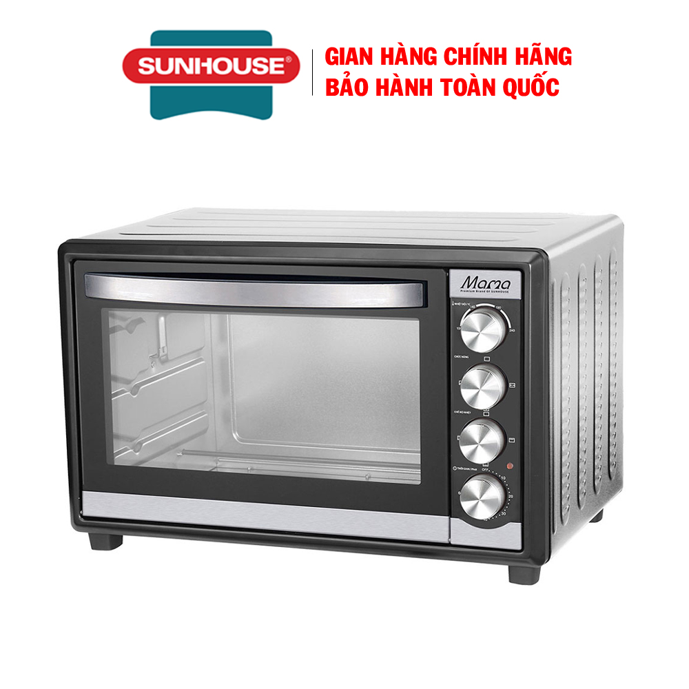 Lò nướng Sunhouse Mama SHD4250S, Dung tích 50 Lít, Công suất 1850W, Thân vỏ bằng inox, Bảo hành 24 tháng