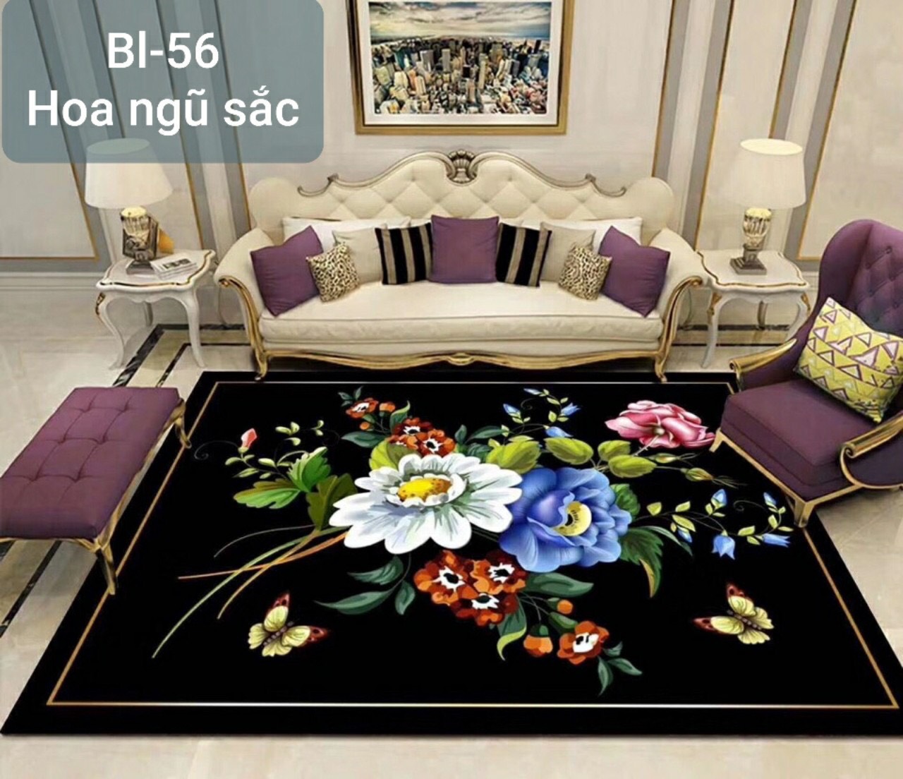 Thảm trải sàn mẫu hoa 2x3m 180520