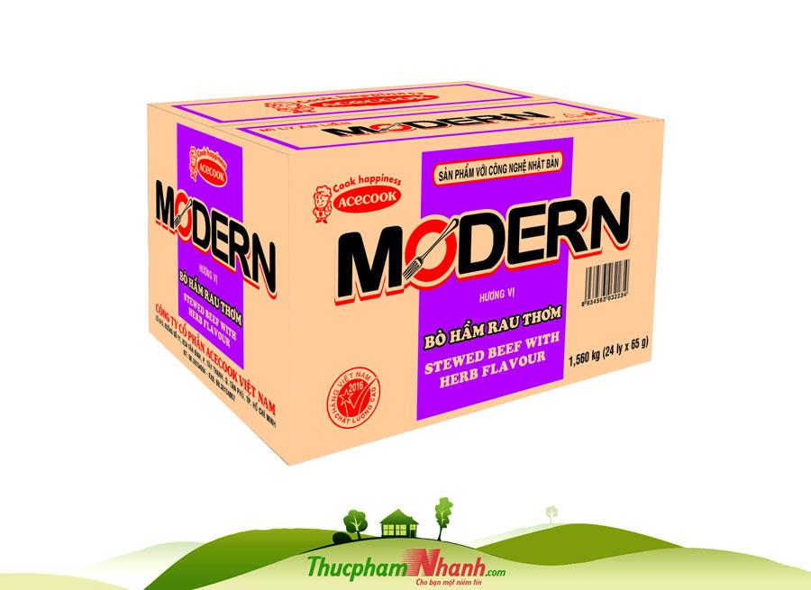 Mì ly Modern vị bò hầm rau thơm - Thùng 24 ly