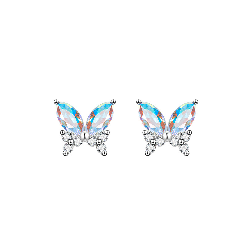 1 đôi Bông tai đá bướm đính lấp lánh bling bling