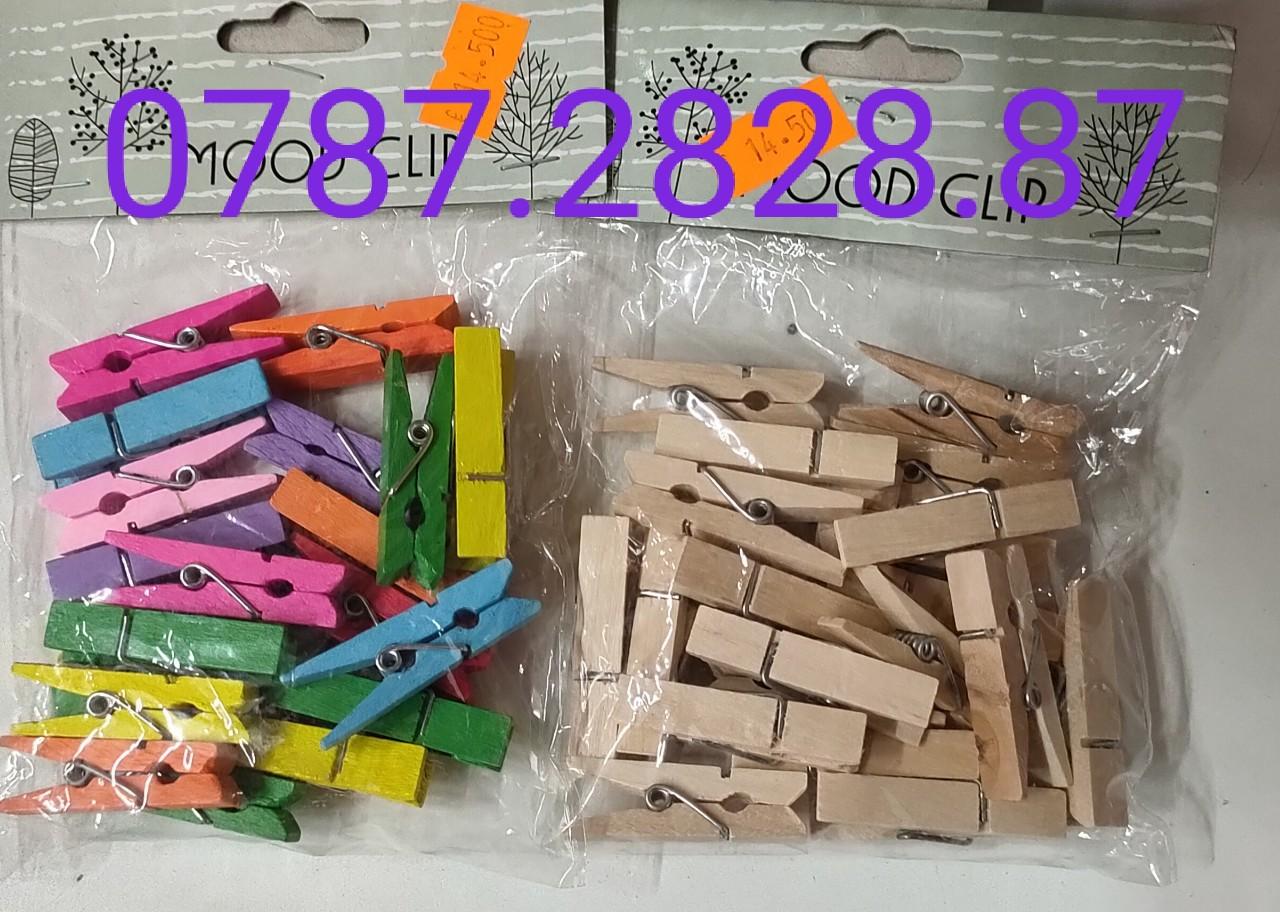 Set 20 cái kẹp gỗ nhiều màu (01 túi)