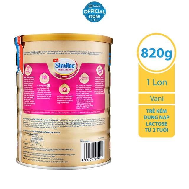 Sữa bột Similac Total Comfort 2+ HMO 820g