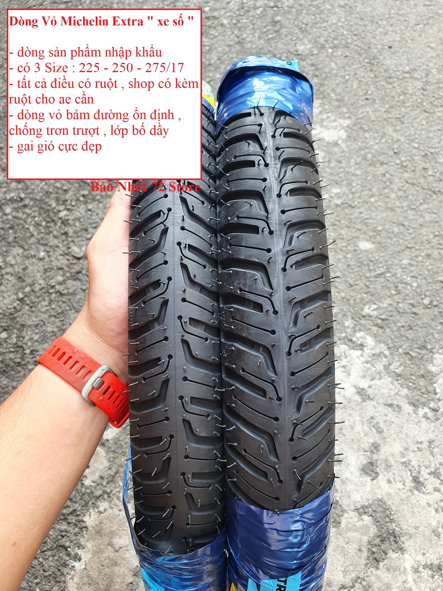 Cặp vỏ lốp xe michelin city extra " xe số " kèm ruột