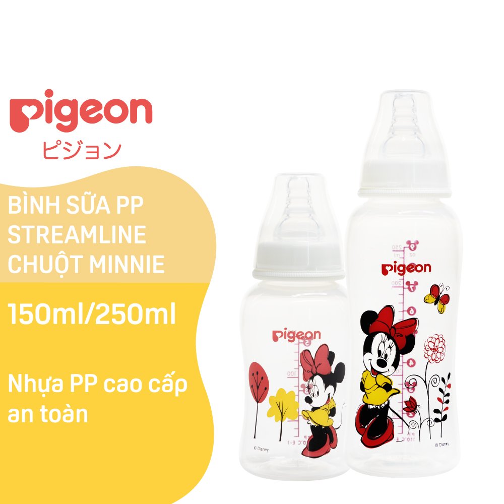 Bình sữa Pigeon PP Streamline hình chuột Mickey 250ml