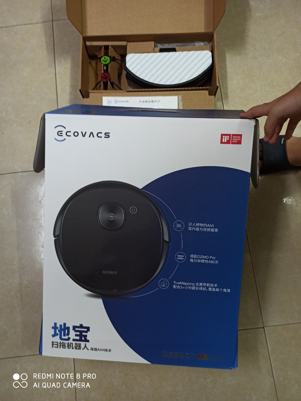 Robot lau nhà tự động đổ rác DEEBOT T8 AIVI Plus mới 100%