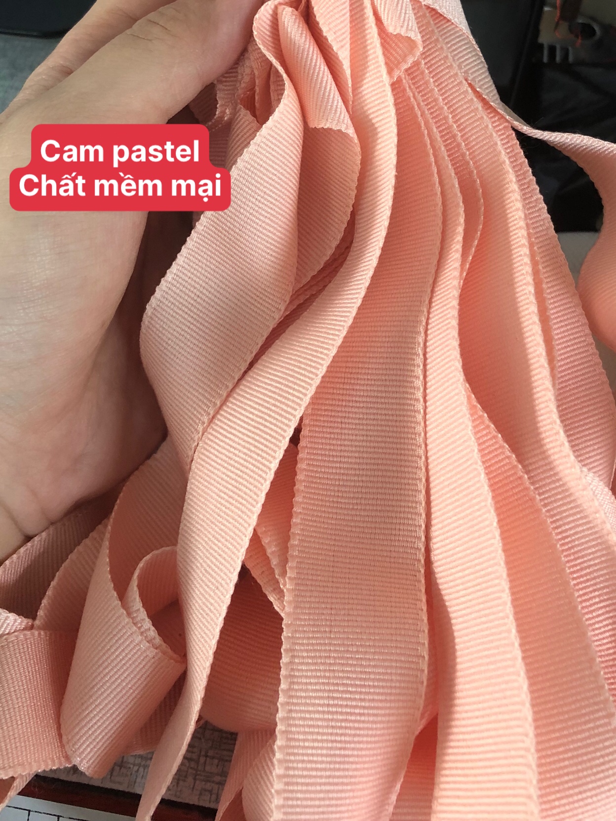 (bó 10m) Ruy băng gân bản 2cm chất mềm đẹp