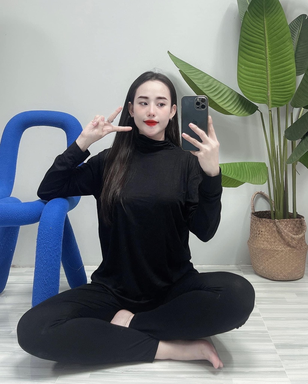 Set Ủ Kem Cổ Cao Thun Lạnh Dưỡng Da Freesize