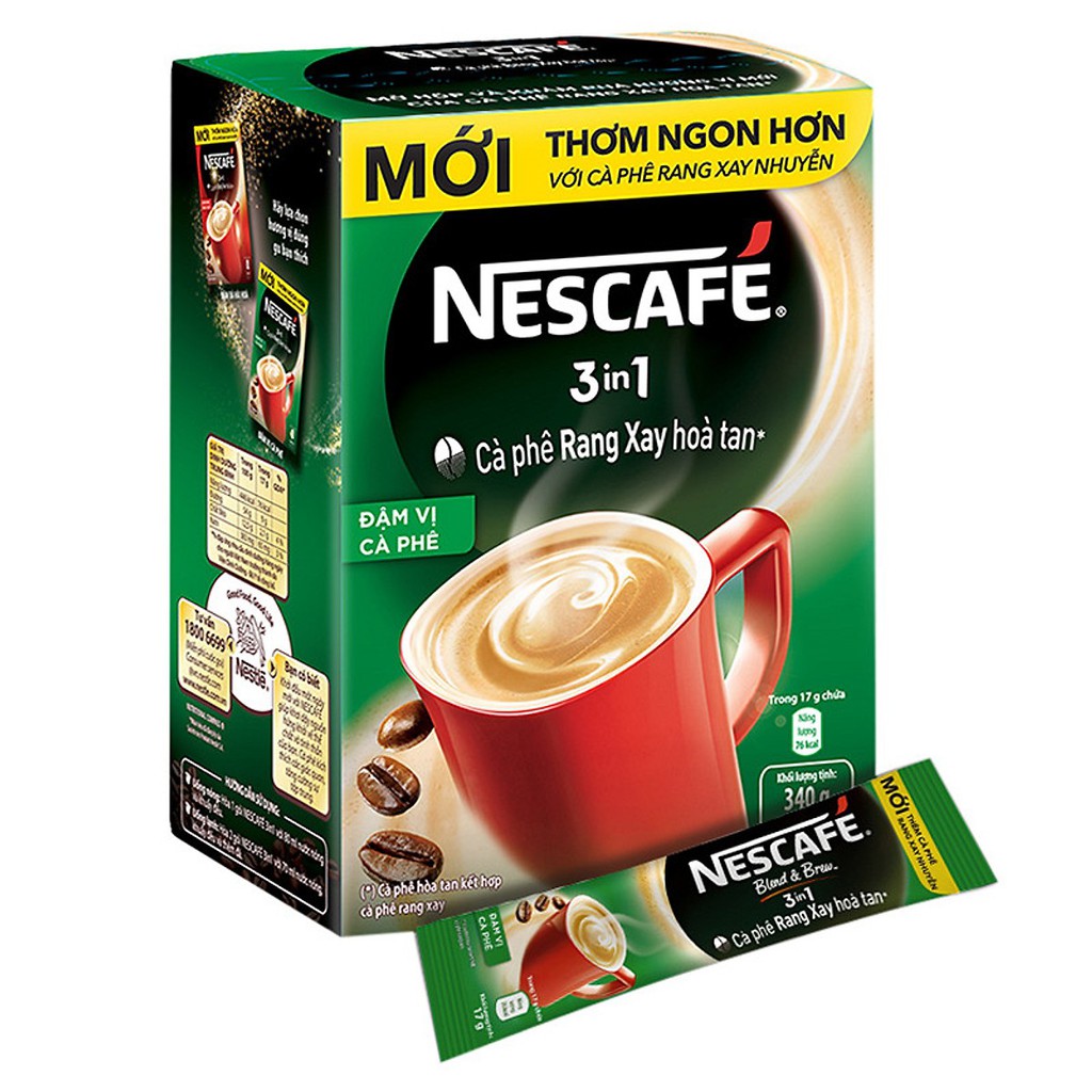 Cà phê sữa NesCafé 3 in 1 đậm vị cà phê ( 8gói x 17g )