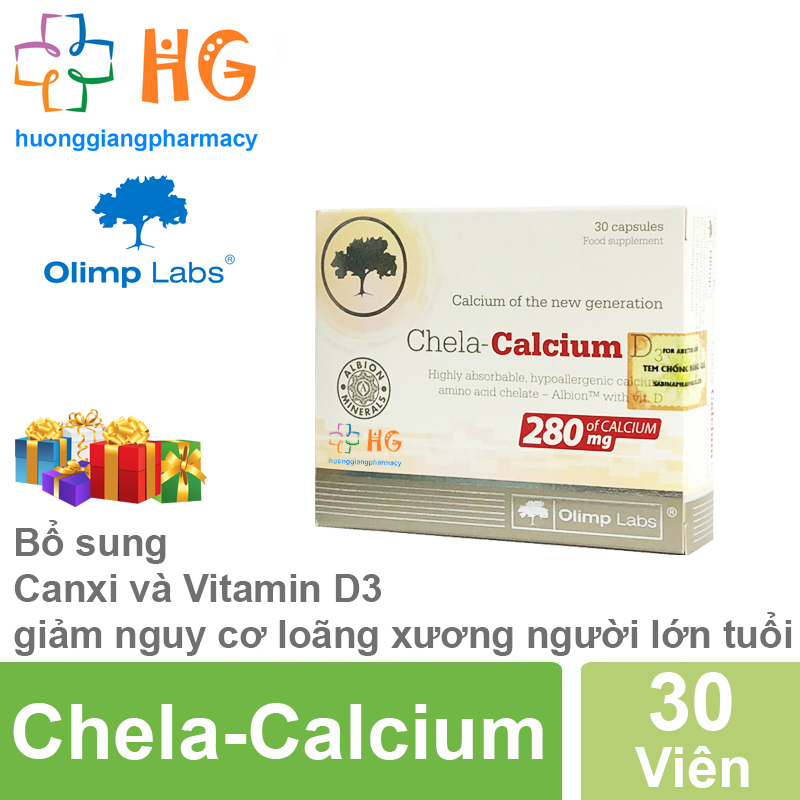 Chela-Calcium - Bổ sung Canxi và Vitamin D3 cho phụ nữ trước và sau sinh (Hộp 30Viên) nhập khẩu
