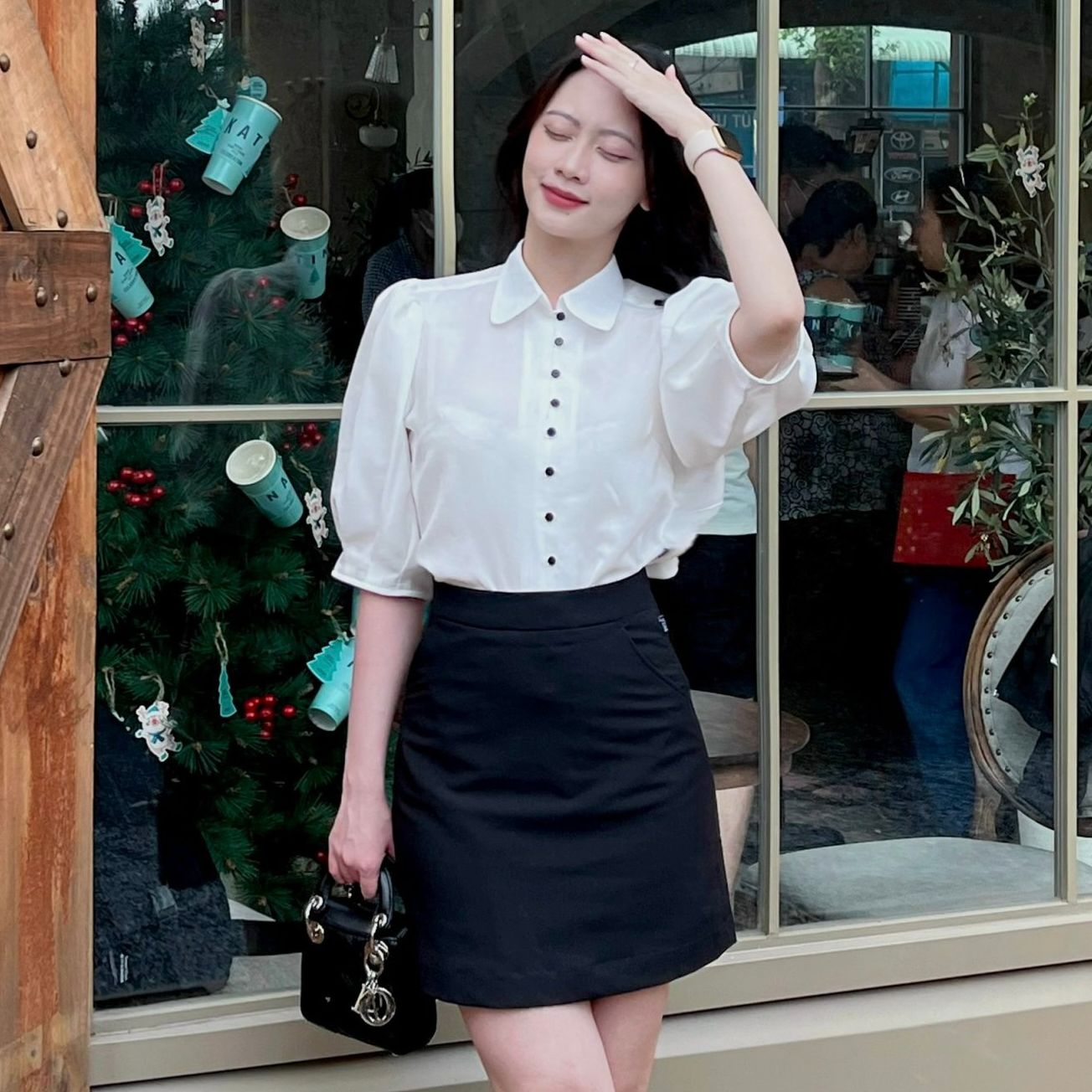 Áo sơ mi nữ tay lỡ basic thời trang công sở RUZA ALB208