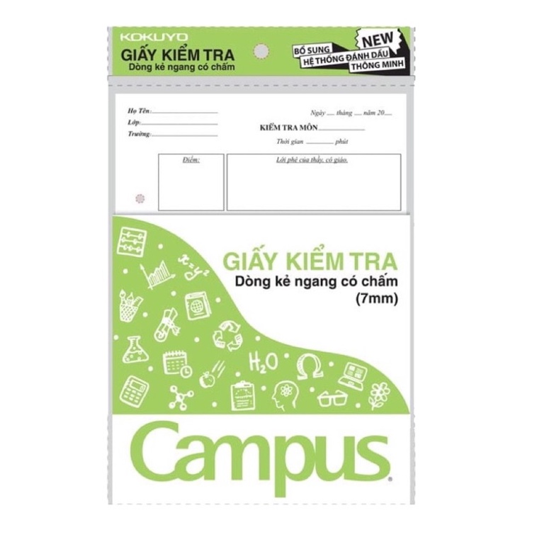 Giấy kiểm tra kẻ ngang B5 Campus - giấy kiểm tra cấp II / cấp III