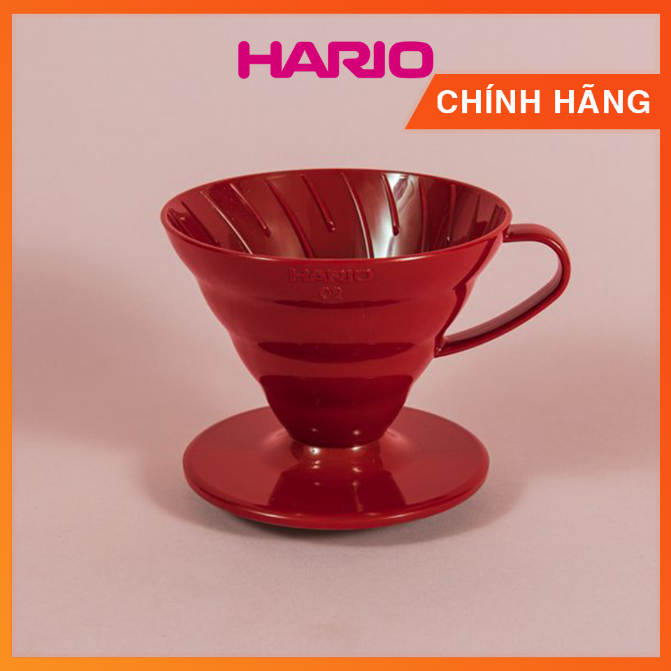 Phễu lọc cà phê V60 Hario nhựa đỏ (size 01 - 02)