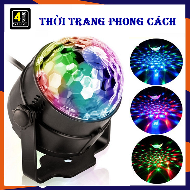 Đèn led xoay trang trí 7 màu - đèn trang trí sân khấu phòng karaoke 3 màu xoay 360 độ ⚡