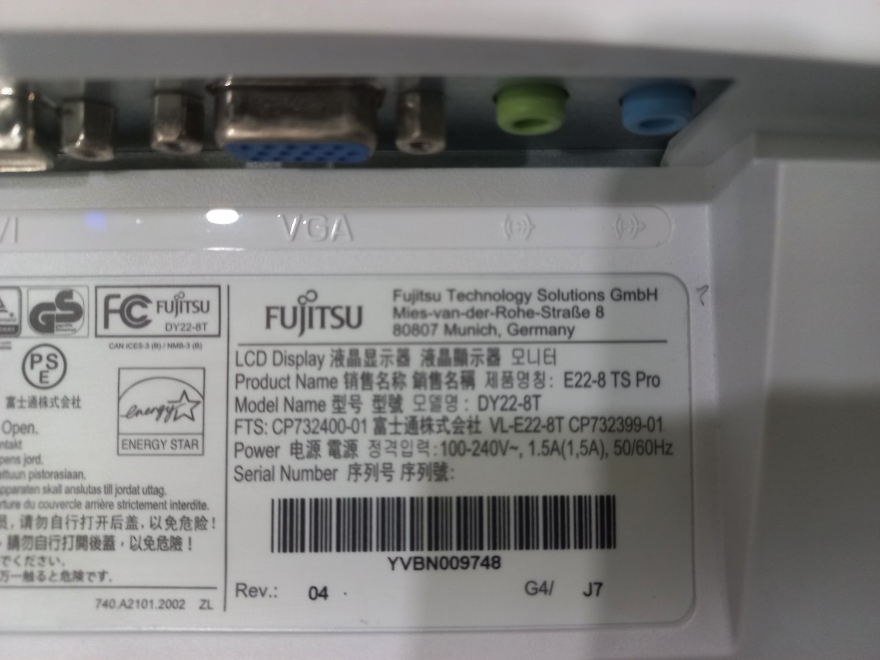 Màn hình FUJITSU E22-8 TS Pro full Hd