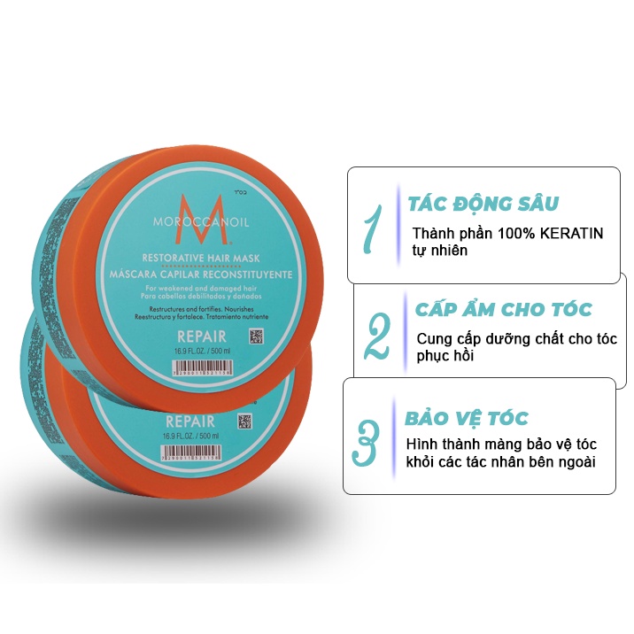 Kem Hấp Ủ Tóc MOROCCANOIL- Phục Hồi Tóc Hư Tổn