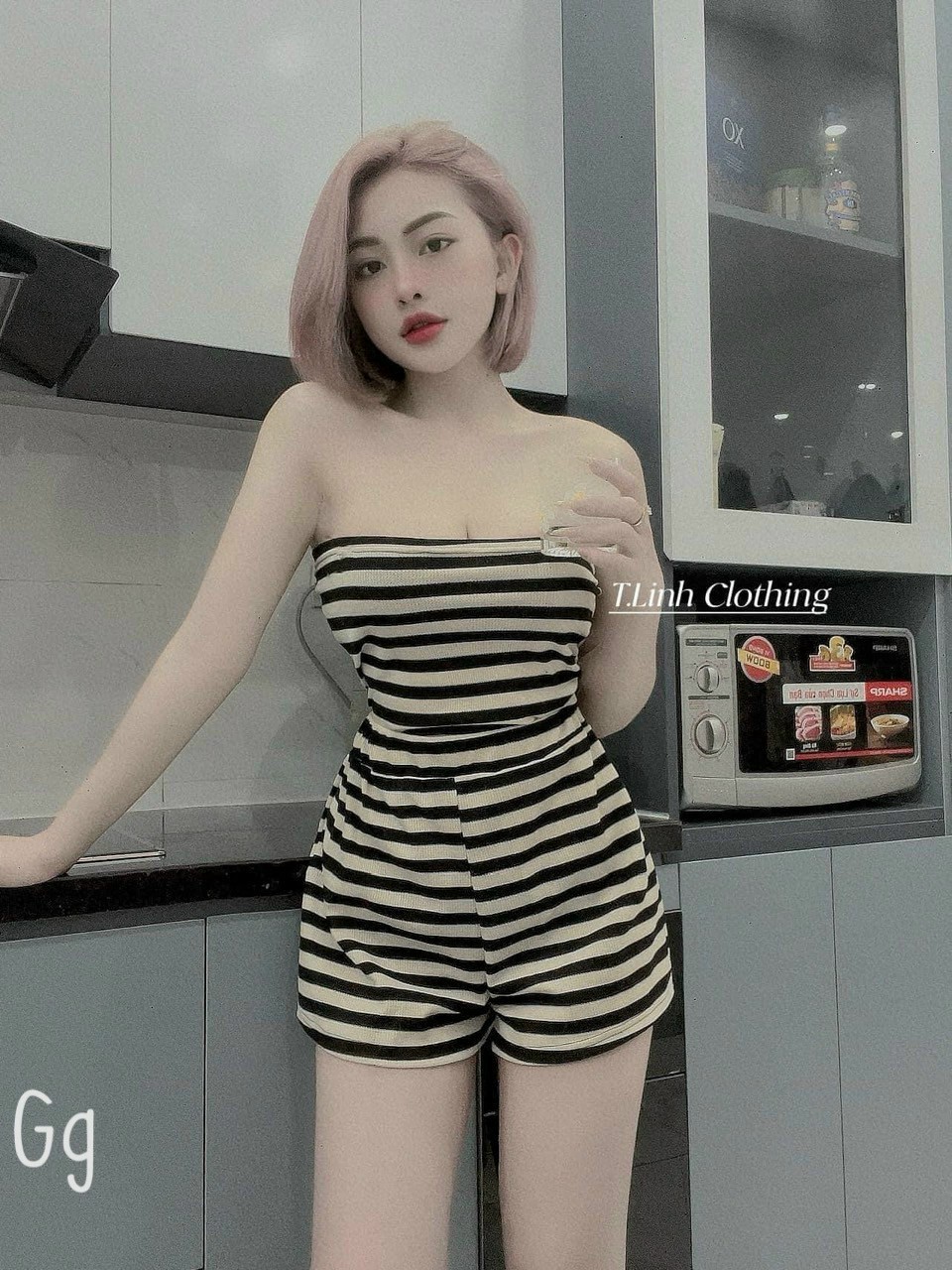 Sét bộ nude sọc áo ống croptop phối quần đùi body cực hot , chất thun gân dày dặn